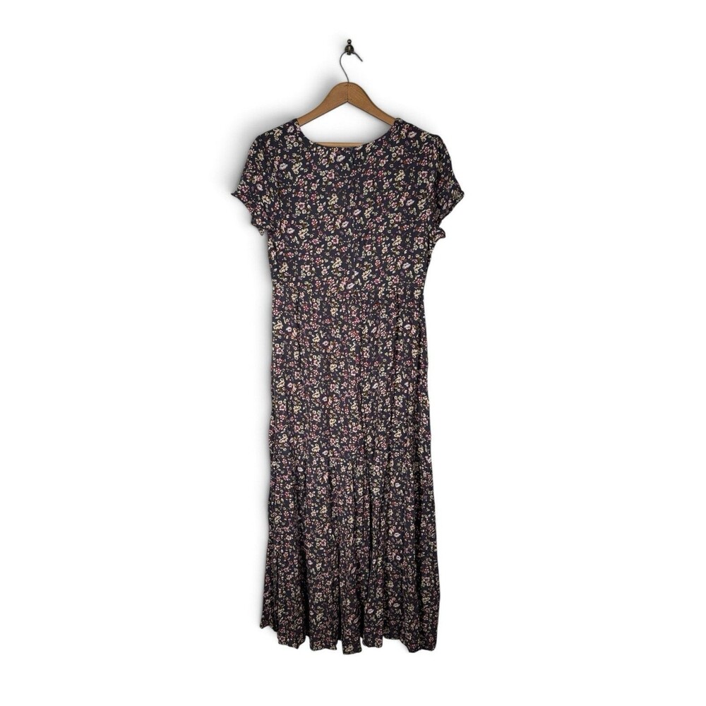 Natural Life New Evangeline Tiered Maxi Dress Purple Floral Boho Cottagecore M - Picture 3 of 6